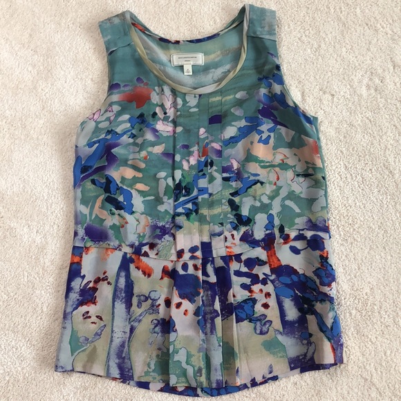 Anthropologie Tops - Moulinette Soeurs for Anthropologie Watercolor Silk Blouse-EUC!